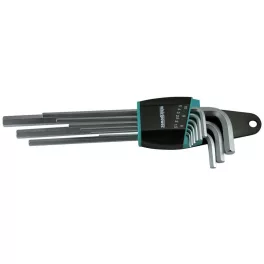  Imbuszkulcs készlet, Whirlpower 158-0109, ezüst, 9 részes, 1,5 - 10 mm, S2 acél, korrózióálló, hosszított