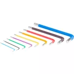 Imbuszkulcs készlet, Strend Pro, színes, 9 részes, 1,5 – 10 mm, Cr-V, gömbfejes, színkódolt