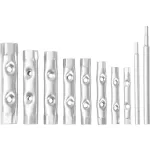 Csőkulcs-készlet, Strend Pro WT3008, ezüst, 10 részes, 6–22 mm, kétoldalas