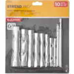 Csőkulcs-készlet, Strend Pro WT3008, ezüst, 10 részes, 6–22 mm, kétoldalas
