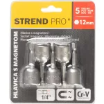 Fej Strend Pro MS84, mágneses, 12 mm, 1/4", mágneses bittartó, 5 db-os csomag