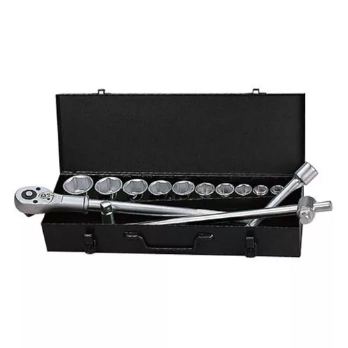 Dugókulcs-készlet, Whirlpower 1616-0121, fekete doboz, 21 részes, 3/4", racsnis