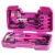 Szerszámkészlet LADIES PINK SET01, nőknek, 39 részes, rózsaszín, bőröndben