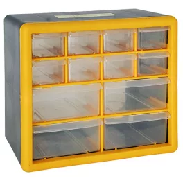   Rendszerező Strend Pro SBx3045-B, falra, 12 fiók, 26.5x16x23.5 cm, max. 12 kg