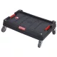 Gurulós szerszámtartó, Qbrick Patrol System Two Platform Transport, 59,5 × 39,5 × 17,5 cm, fekete, fékes kerekek, 100 kg teherbírás