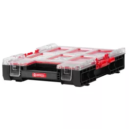   Rendszerező koffer, Qbrick Patrol System One Organizer M, 36,5 × 26,5 × 7,7 cm, fekete, 6 rekesz, víz- és porálló tömítés, moduláris, Easy Access rendszer
