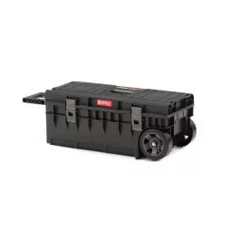   Szerszámosláda, Qbrick Patrol System One Longer Basic, 63,5 × 24,5 × 23 cm, fekete, 50 l, kerekes, 3 állítható rekesszel, kivehető rekeszek, hosszú szerszámokhoz