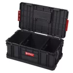 Szerszámosdoboz, Qbrick Patrol System Two Toolbox Plus Vario, 53 x 31,3 x 22,3 cm, fekete, 26 l, moduláris, masszív fogantyú, 2 állítható válaszfal