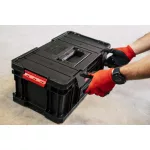 Szerszámosdoboz, Qbrick Patrol System Two Toolbox Plus Vario, 53 x 31,3 x 22,3 cm, fekete, 26 l, moduláris, masszív fogantyú, 2 állítható válaszfal