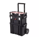 Tárolódoboz készlet, Keter Connect Rolling System, fekete, 3 db, szerszámokhoz