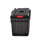 Szerszámosláda, Qbrick Patrol System One 450 Basic, 58,5 × 38,5 × 42 cm, fekete, 52 l, víz- és porálló, hermetikus, cserélhető rekeszekkel, 120 kg teherbírás