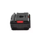 Szerszámosdoboz, Qbrick Patrol System One 200 Basic, 58,5 × 38,5 × 19 cm, fekete, 15,5 l, víz- és porálló, hermetikus zárás, cserélhető rekeszekkel, 120 kg teherbírás