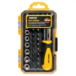   Bit és dugókulcs készlet Strend Pro WT536, 37 részes, racsnis csavarhúzóval