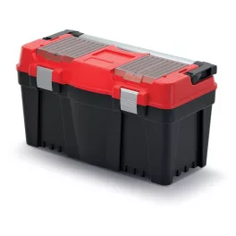   Szerszámosdoboz, Prosperplast Aptop Plus KAP6030, 59,8 × 28,6 × 32,7 cm, fekete, többfunkciós, hordozható, fogantyúval
