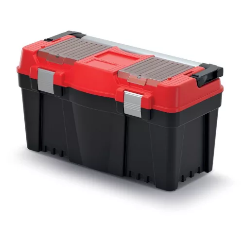 Szerszámosdoboz, Prosperplast Aptop Plus KAP6030, 59,8 × 28,6 × 32,7 cm, fekete, többfunkciós, hordozható, fogantyúval