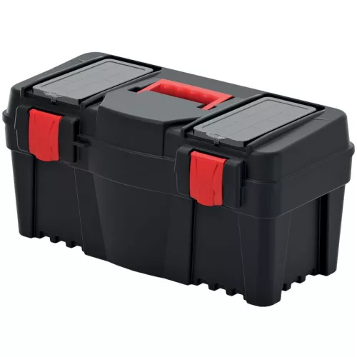 Szerszámosdoboz, Prosperplast Caliber KCR5530, 55 × 26,7 × 27 cm, fekete, fogantyúval, hordozható
