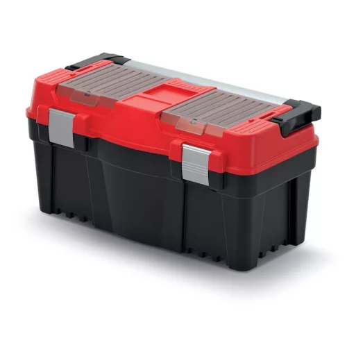 Szerszámosdoboz, Prosperplast Aptop Plus KAP5530, 55 x 26,7 x 27,7 cm, fekete, fogantyúval, hordozható