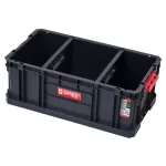 Szerszámosdoboz, Qbrick Patrol System Two Box 200 Flex, 53 × 29,5 × 19,5 cm, fekete, 26 l, két állítható válaszfal, 100 kg terhelhetőség