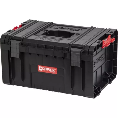 Szerszámosdoboz, Qbrick Patrol System Pro Toolbox, 45 x 33,4 x 24 cm, fekete, 19 l, moduláris, gumitömítéses, por- és vízvédett, 3 állítható válaszfallal, poliamid zárakkal