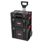 Szerszámosdoboz, Qbrick Patrol System Pro Toolbox, 45 x 33,4 x 24 cm, fekete, 19 l, moduláris, gumitömítéses, por- és vízvédett, 3 állítható válaszfallal, poliamid zárakkal