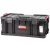 Tárolódoboz készlet, Qbrick Patrol System Two Toolbox Plus + 2 db System Two Organizer Multi készlet, fekete, 3,5 kg, fogantyús, átlátszó fedelű rendezőkkel