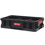 Szerszámosdoboz, Qbrick Patrol System Two Box 100 Flex, 53 × 29,5 × 13 cm, fekete, 14,3 l, moduláris, 5 állítható válaszfallal, strapabíró
