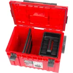 Szerszámosláda, Qbrick Patrol,System One Red Ultra HD Cart 2, piros, ütésálló, kerekes, teleszkópos alumínium fogantyú, Qbrick System Pro kompatibilis, moduláris