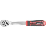 Racsnis kulcs, Strend Pro Premium ComfortGrip DL300, ezüst/fekete, 3/8", váltás karral, szénacél, 205 mm