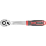 Racsnis kulcs, Strend Pro Premium ComfortGrip DL300, ezüst/fekete, 1/2", váltás karral, szénacél, 250 mm