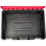 Szerszámosláda, Worcraft XCUBE100, 44,5 × 32 × 17 cm, piros/fekete, 8 l, 15 kg terhelhetőség, tartós műanyag, összecsukható fogantyú, egymásra rakható