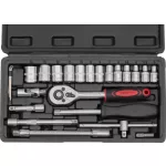 Szerszámkészlet Strend Pro, 25 részes, fejek, 1/4" racsni, bőröndben