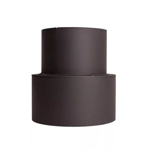 Füstcső szűkítő, V.A.P.K. HS 120/160/1,5, fekete, 120 mm - 160 mm, DC01 acéllemez, lemezvastagság: 1,5 mm, kályha–kémény csatlakozáshoz