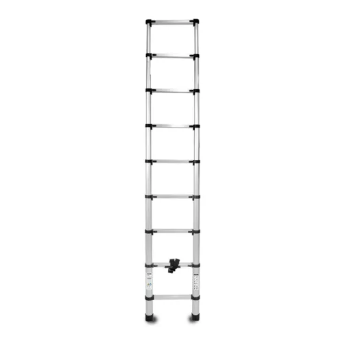 Teleszkópos létra, Strend Pro, 1 x 9 fokos, 260 cm, 125 kg teherbírás, alumínium, csúszásmentes lábakkal, automatikus reteszelés, hordozófogantyú