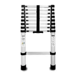 Teleszkópos létra, Strend Pro, 1 x 9 fokos, 260 cm, 125 kg teherbírás, alumínium, csúszásmentes lábakkal, automatikus reteszelés, hordozófogantyú