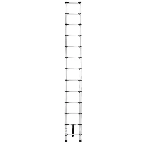 Teleszkópos létra, Strend Pro, 1 x 13 fokos, 380 cm, 125 kg teherbírás, alumínium, csúszásmentes lábakkal, automatikus reteszelés, hordozófogantyú