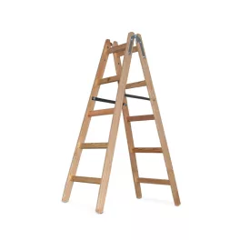   Kétrészes létra, Strend Pro Profi, 2 x 5 fokos, fa, 153 cm, 150 kg teherbírás, kétoldalas kivitel, háztartási és ipari használatra