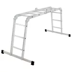 Sokcélú létra, Strend Pro, 4 az 1-ben, 4x3 fokos, 346cm, ezüst, alumínium, többcélú, önzáró csuklós, stabilizátoros
