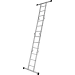 Sokcélú létra, Strend Pro, 4 az 1-ben, 4x3 fokos, 346cm, ezüst, alumínium, többcélú, önzáró csuklós, stabilizátoros