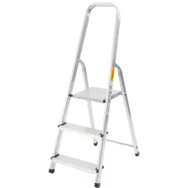   Festőlétra, StrendPro D3, 3 fokos, alumínium, 54 cm, ezüst, összecsukható, csúszásmentes kivitel