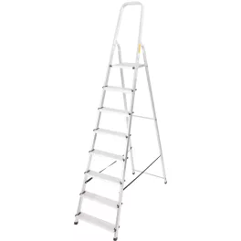   Festőlétra, StrendPro D8, 8 fokos, alumínium, 162 cm, ezüst, összecsukható, csúszásmentes kivitel