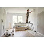 Multifunkciós létra, Strend Pro ML103, 4x3 fokos, 460 cm, ezüst, alumínium, többcélú, önzáró csuklós, stabilizátoros
