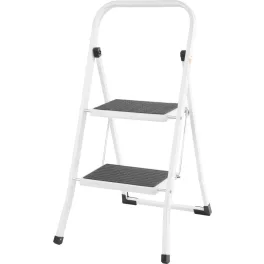   Fellépő, Strend Pro LFD080, 2 fokos, 47cm, fehér, acél, csúszásgátlós, stabil lábú