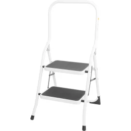   Fellépő, Strend Pro LFT105, 2 fokos, 45 cm, fehér, acél, csúszásgátlós, stabil lábú