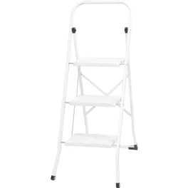   Fellépő, Strend Pro LFD130, 3 fokos, 113,5 cm, fehér, acél, csúszásgátlós, stabil lábú