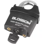 Lakat, Blossom LS0506, 60 mm, fekete, biztonsági, függőzár kivitel, 3 db kulccsal, kapukhoz, ajtókhoz és szekrényekhez