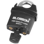 Lakat, Blossom LS0505, 50 mm, fekete, biztonsági, függőzár kivitel, 3 db kulccsal, kapukhoz, ajtókhoz és szekrényekhez