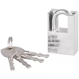   Lakat, Blossom LS0340, 40 mm, ezüst, magas biztonságú zárszerkezet, függőzár kivitel, kapukhoz, ajtókhoz és szekrényekhez