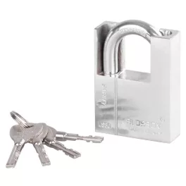   Lakat, Blossom LS0360, 60 mm, ezüst, magas biztonságú zárszerkezet, függőzár kivitel, kapukhoz, ajtókhoz és szekrényekhez