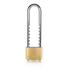   Lakat, Yale Y110B/50/155/1, 50 mm, sárgaréz, hosszú kengyelű, 2 azonos zárszerkezet, edzett, korrózióálló, 3 db kulccsal