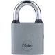 Lakat, Yale Y111S/60/132/1, 63 mm, ezüst, edzett kengyel, tartós, alap biztonsági szint, 3 db kulccsal